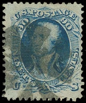 Value of US Stamp Scott Catalogue 101 - 90c 1869 Washington Grill. H.R. Harmer, Oct 2014, Sale 3006, Lot 1154