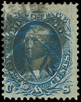 Values of US Stamp Scott Cat. #101 - 1869 90c Washington Grill. H.R. Harmer, Oct 2014, Sale 3006, Lot 1155