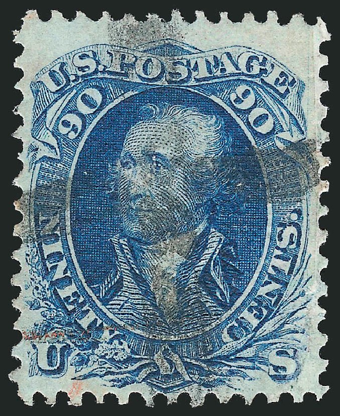 Values of US Stamp Scott Catalogue #101 - 90c 1869 Washington Grill. Robert Siegel Auction Galleries, Dec 2012, Sale 1037, Lot 1625