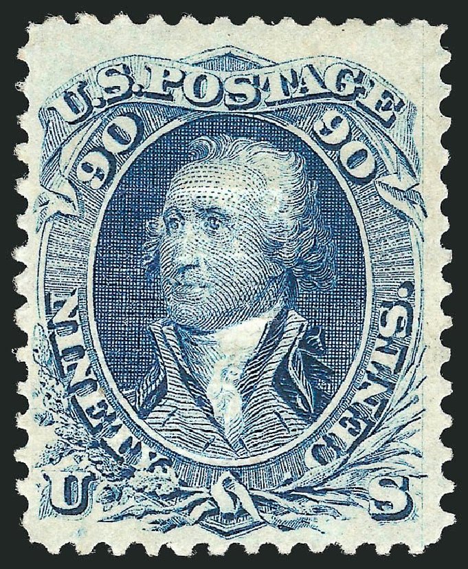 Value of US Stamp Scott Catalogue 101: 1869 90c Washington Grill. Robert Siegel Auction Galleries, Sep 2014, Sale 1078, Lot 205