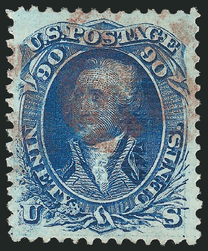 Value of US Stamp Scott Catalogue 101: 90c 1869 Washington Grill. Robert Siegel Auction Galleries, Nov 2012, Sale 1034, Lot 112