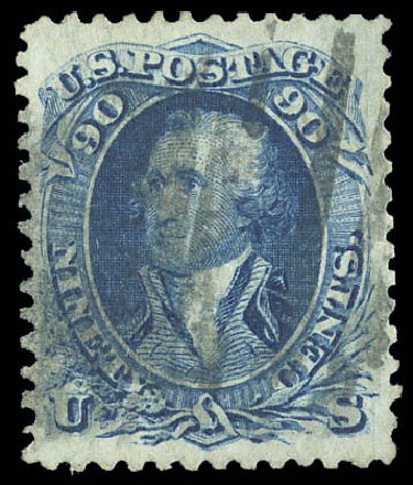 Prices of US Stamp Scott Catalog #101 - 90c 1869 Washington Grill. Matthew Bennett International, Sep 2010, Sale 333, Lot 3483