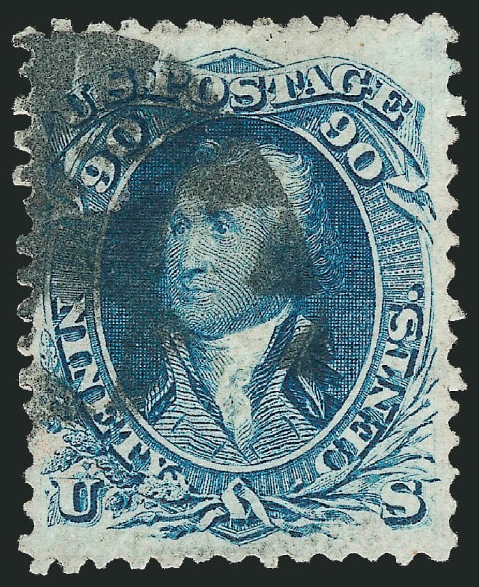 US Stamp Price Scott Cat. #101 - 1869 90c Washington Grill. Robert Siegel Auction Galleries, Oct 2011, Sale 1014, Lot 1263