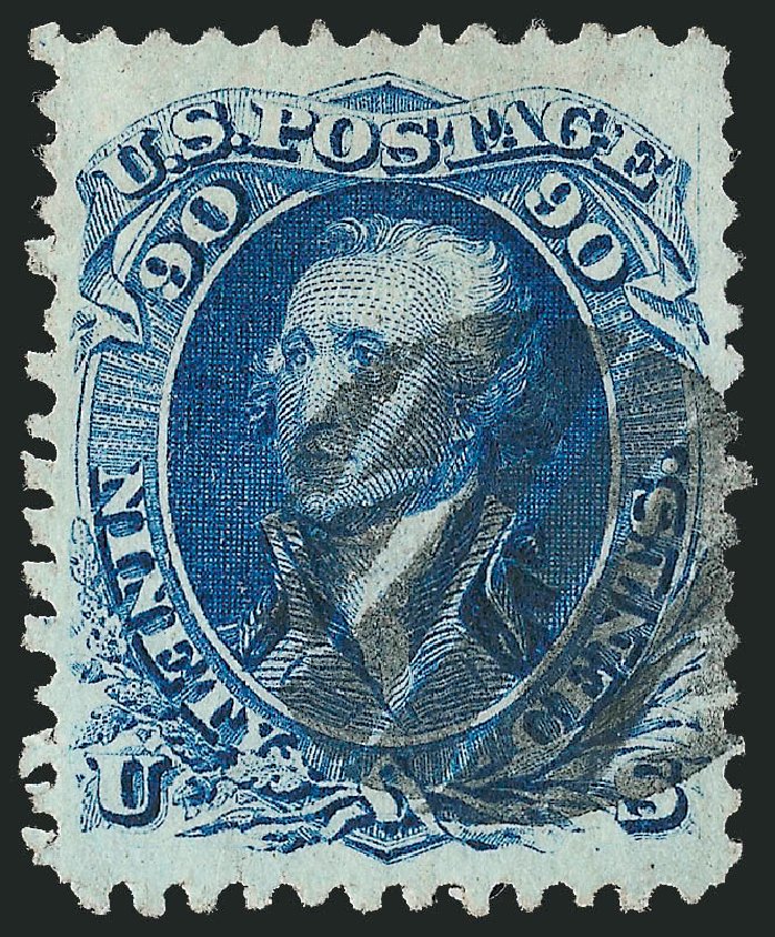 Value of US Stamps Scott Catalog 101 - 90c 1869 Washington Grill. Robert Siegel Auction Galleries, Jun 2012, Sale 1025, Lot 123