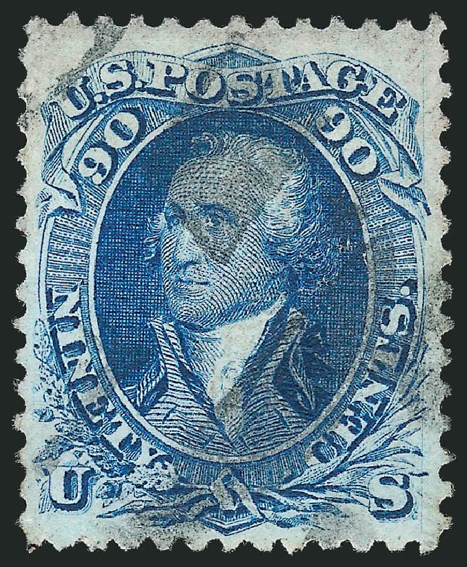 US Stamps Value Scott Catalog # 101 - 1869 90c Washington Grill. Robert Siegel Auction Galleries, Dec 2012, Sale 1037, Lot 1623