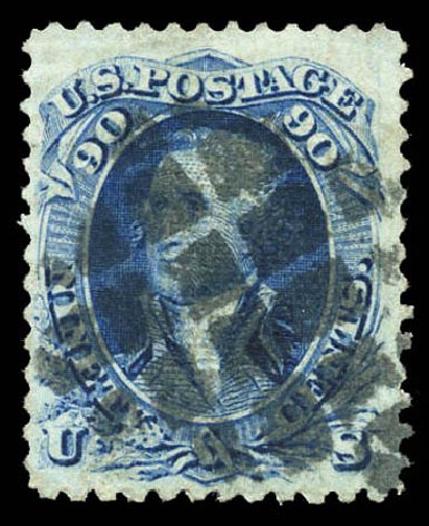 Cost of US Stamps Scott Catalogue #101: 90c 1869 Washington Grill. Matthew Bennett International, Mar 2011, Sale 336, Lot 1166