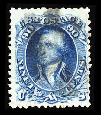 Price of US Stamp Scott Catalog 101 - 1869 90c Washington Grill. Cherrystone Auctions, Jun 2014, Sale 201406, Lot 46