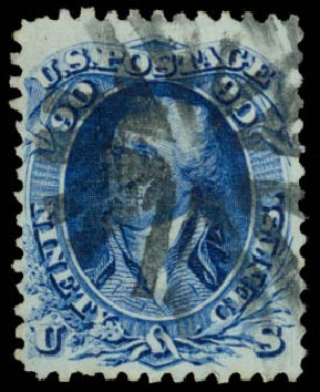 Price of US Stamp Scott Cat. #101: 1869 90c Washington Grill. Daniel Kelleher Auctions, Sep 2014, Sale 655, Lot 246
