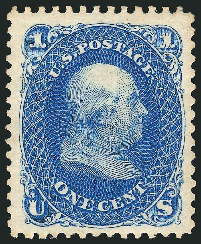 Cost of US Stamp Scott Catalogue # 102: 1c 1875 Franklin Without Grill. Robert Siegel Auction Galleries, Sep 2014, Sale 1078, Lot 207