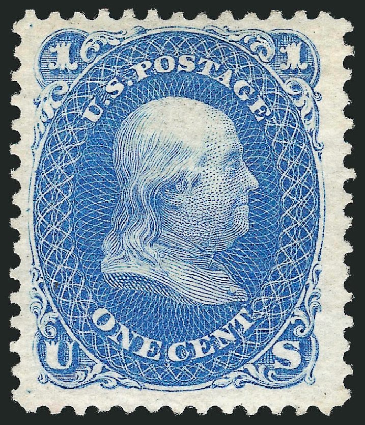 Values of US Stamp Scott Cat. #102: 1c 1875 Franklin Without Grill. Robert Siegel Auction Galleries, Sep 2009, Sale 976, Lot 1429