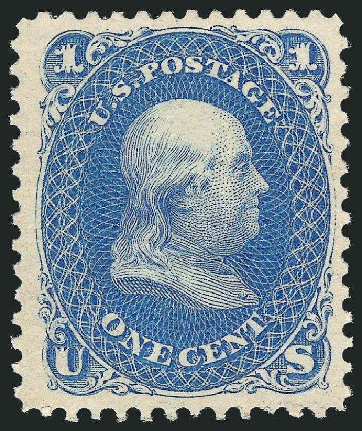 Prices of US Stamp Scott Catalogue # 102 - 1875 1c Franklin Without Grill. Robert Siegel Auction Galleries, Nov 2013, Sale 1061, Lot 3520
