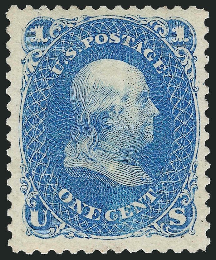 Prices of US Stamp Scott Catalogue 102 - 1c 1875 Franklin Without Grill. Robert Siegel Auction Galleries, Mar 2011, Sale 1007, Lot 2254