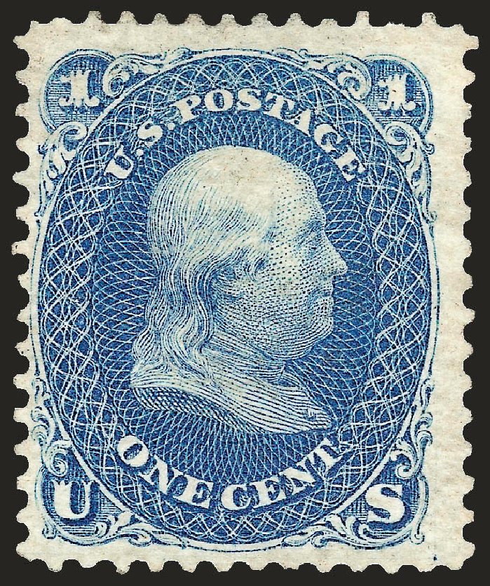 Costs of US Stamps Scott 102 - 1875 1c Franklin Without Grill. Robert Siegel Auction Galleries, Sep 2008, Sale 962, Lot 2364