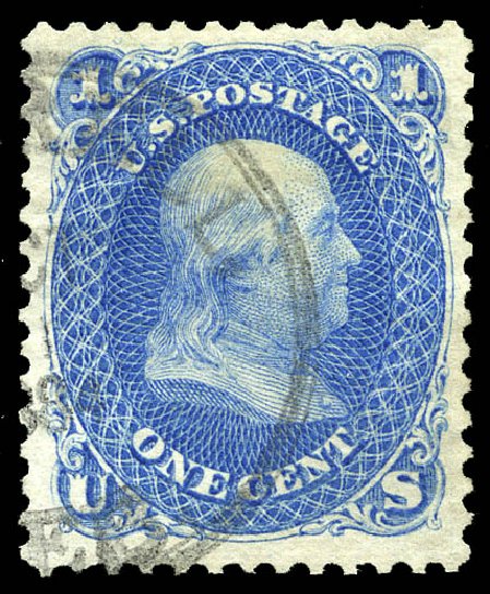 Costs of US Stamps Scott Catalog #102: 1c 1875 Franklin Without Grill. Matthew Bennett International, Feb 2015, Sale 351, Lot 85