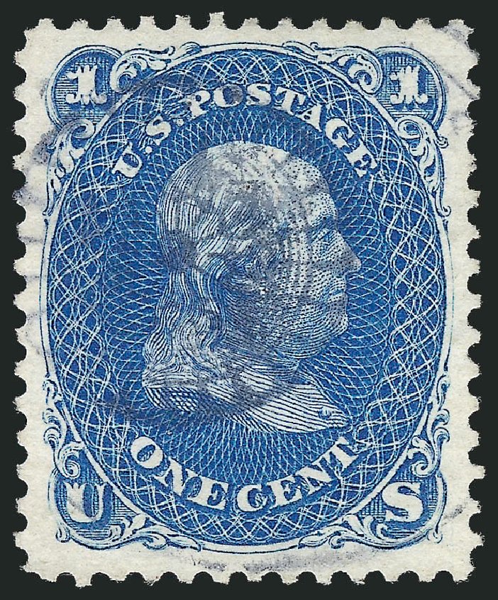 US Stamps Prices Scott #102 - 1c 1875 Franklin Without Grill. Robert Siegel Auction Galleries, Dec 2010, Sale 1000, Lot 1075