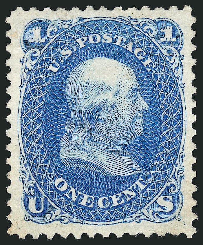 Cost of US Stamp Scott #102: 1c 1875 Franklin Without Grill. Robert Siegel Auction Galleries, Oct 2011, Sale 1014, Lot 1265