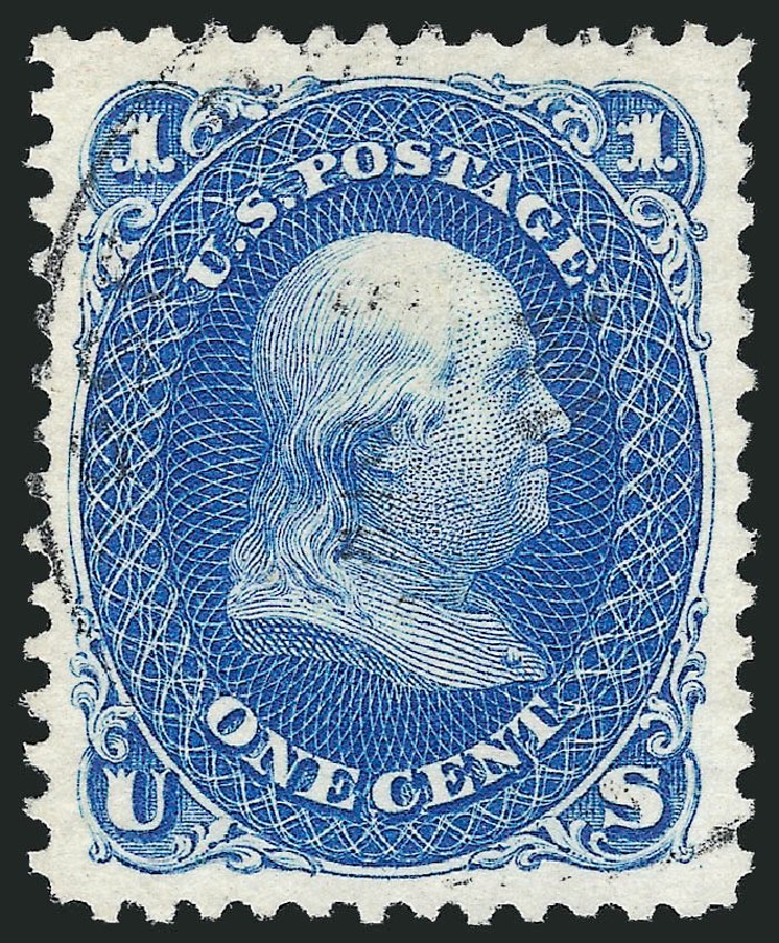 Price of US Stamps Scott Catalog # 102: 1c 1875 Franklin Without Grill. Robert Siegel Auction Galleries, Oct 2012, Sale 1032, Lot 3176
