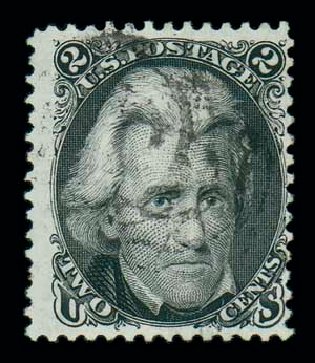 US Stamp Values Scott Catalog 103 - 2c 1875 Jackson Without Grill. Matthew Bennett International, Jun 2007, Sale 319, Lot 1138