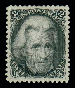 US Stamps Price Scott Catalogue 103: 1875 2c Jackson Without Grill. Matthew Bennett International, Oct 2007, Sale 322, Lot 2028