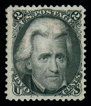 Price of US Stamp Scott Catalogue #103 - 1875 2c Jackson Without Grill. Matthew Bennett International, Dec 2007, Sale 325, Lot 1558