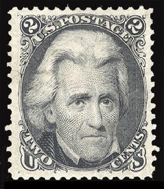 Value of US Stamps Scott Catalogue #103 - 2c 1875 Jackson Without Grill. Cherrystone Auctions, Nov 2010, Sale 201011, Lot 98