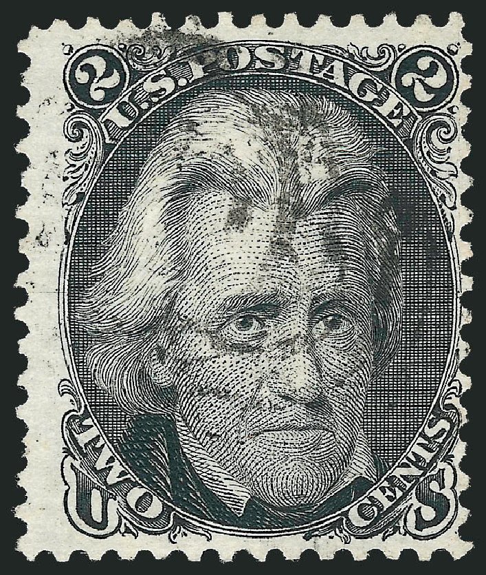 US Stamp Value Scott Catalog #103 - 2c 1875 Jackson Without Grill. Robert Siegel Auction Galleries, Oct 2010, Sale 997, Lot 5418
