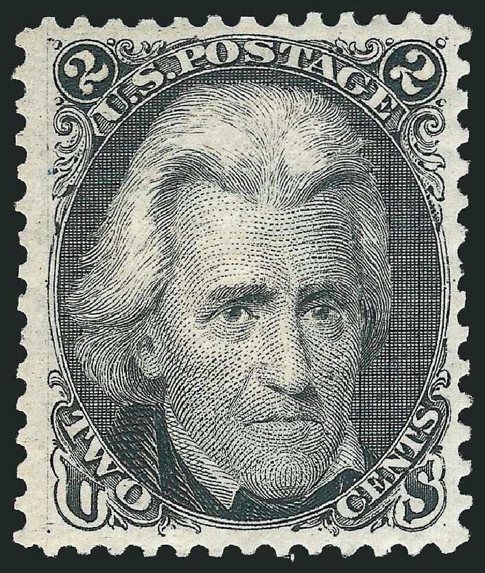 US Stamps Values Scott Catalogue # 103 - 2c 1875 Jackson Without Grill. Robert Siegel Auction Galleries, Sep 2014, Sale 1078, Lot 209