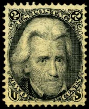US Stamp Price Scott Catalogue 103 - 2c 1875 Jackson Without Grill. Harmer-Schau Auction Galleries, Feb 2012, Sale 92, Lot 910