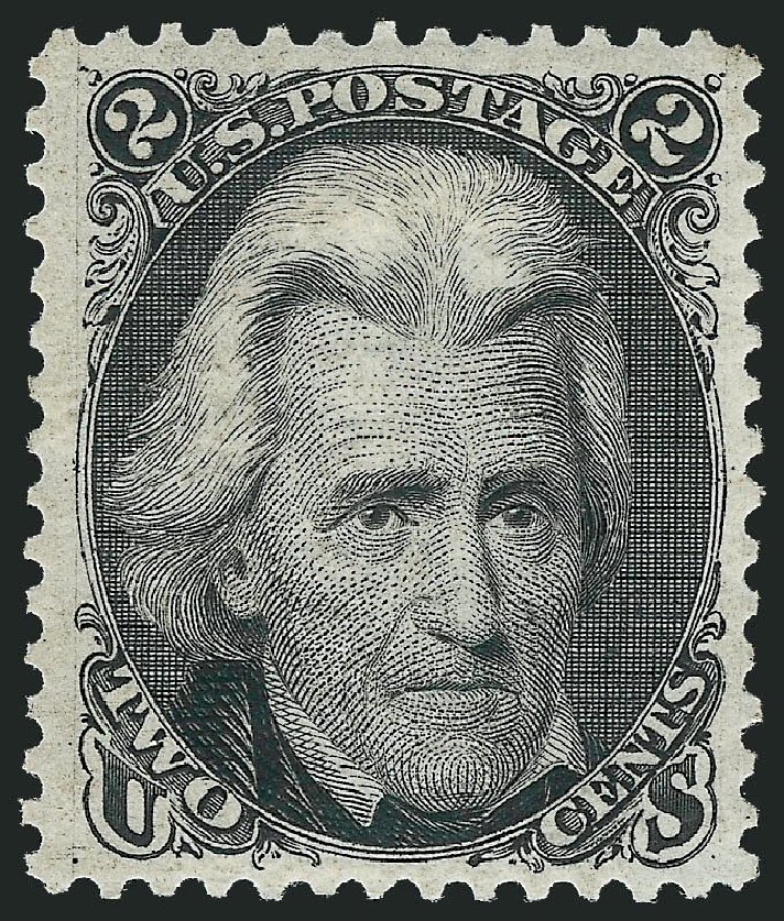 US Stamps Values Scott Catalogue 103: 2c 1875 Jackson Without Grill. Robert Siegel Auction Galleries, Nov 2013, Sale 1061, Lot 3521