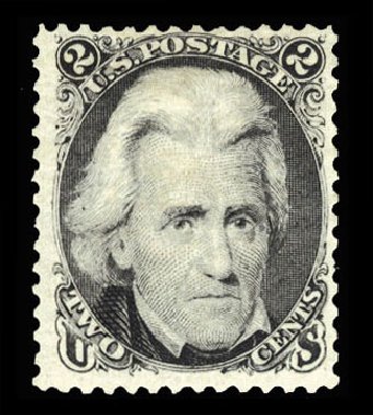 Value of US Stamps Scott # 103 - 1875 2c Jackson Without Grill. Cherrystone Auctions, Mar 2010, Sale 201003, Lot 74