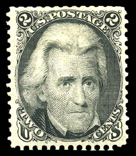 US Stamp Value Scott Catalogue 103 - 1875 2c Jackson Without Grill. Matthew Bennett International, May 2014, Sale 350, Lot 185
