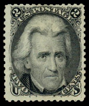 US Stamps Price Scott Cat. 103: 1875 2c Jackson Without Grill. Daniel Kelleher Auctions, Sep 2013, Sale 639, Lot 385
