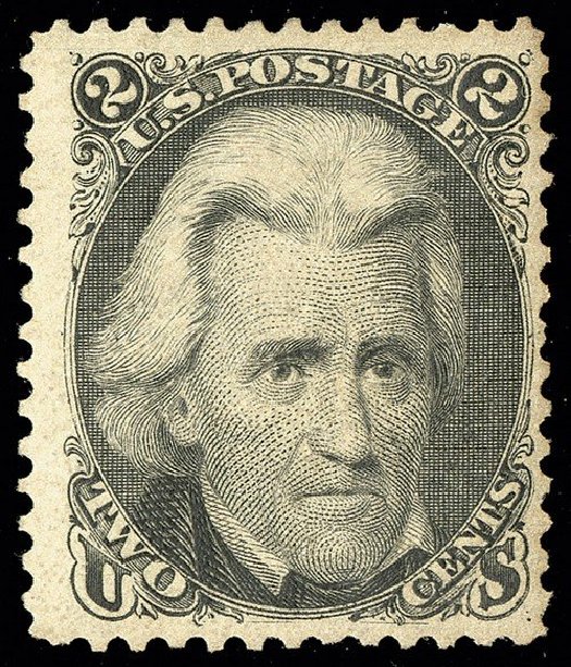 Values of US Stamp Scott Catalog # 103 - 2c 1875 Jackson Without Grill. Spink Shreves Galleries, May 2014, Sale 148, Lot 145