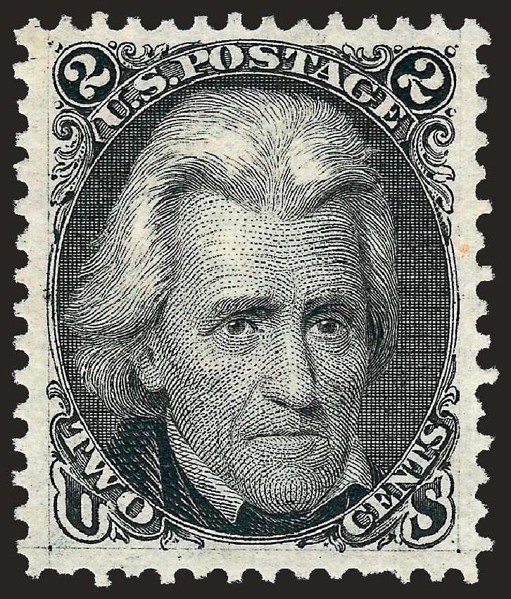 Values of US Stamp Scott 103: 1875 2c Jackson Without Grill. Robert Siegel Auction Galleries, Oct 2008, Sale 963, Lot 612