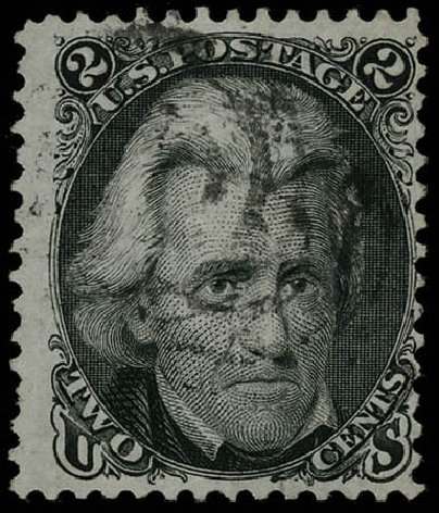 US Stamps Prices Scott Catalog # 103: 1875 2c Jackson Without Grill. Matthew Bennett International, Jun 2008, Sale 328, Lot 593