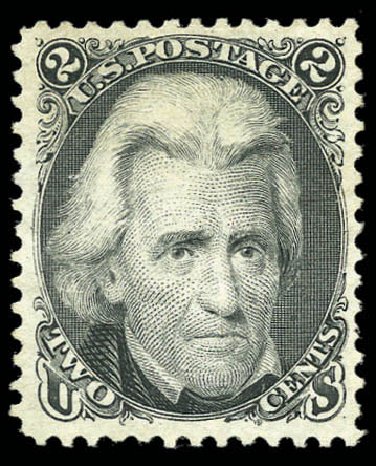 Cost of US Stamp Scott Cat. #103 - 2c 1875 Jackson Without Grill. Matthew Bennett International, Sep 2010, Sale 331, Lot 453