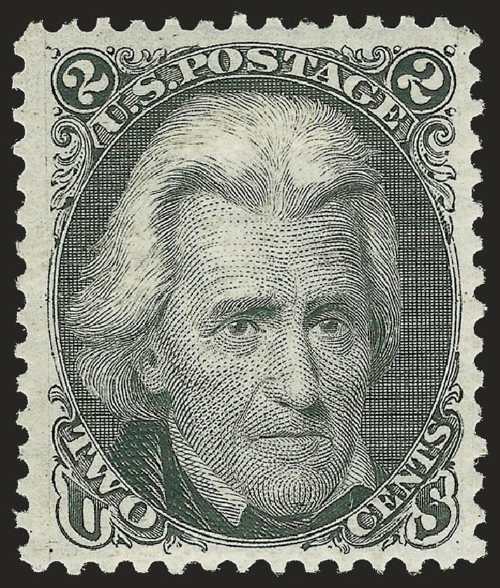 Costs of US Stamp Scott Catalog 103 - 2c 1875 Jackson Without Grill. Robert Siegel Auction Galleries, Apr 2009, Sale 972, Lot 3103