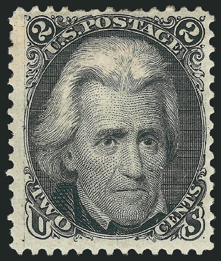 US Stamp Price Scott Cat. # 103 - 2c 1875 Jackson Without Grill. Robert Siegel Auction Galleries, Jul 2013, Sale 1050, Lot 226