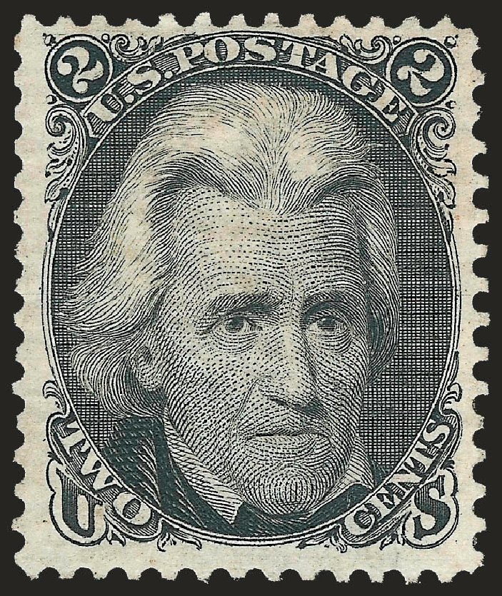 US Stamp Prices Scott Catalog #103 - 2c 1875 Jackson Without Grill. Robert Siegel Auction Galleries, Dec 2009, Sale 982, Lot 5286