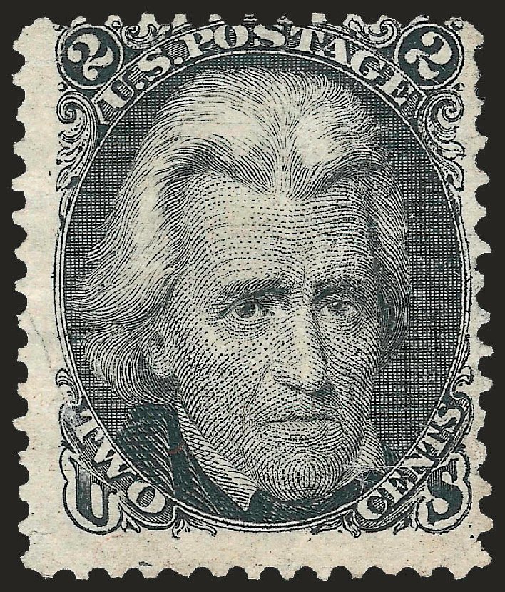 Costs of US Stamps Scott Catalog #103 - 2c 1875 Jackson Without Grill. Robert Siegel Auction Galleries, Apr 2010, Sale 984, Lot 356