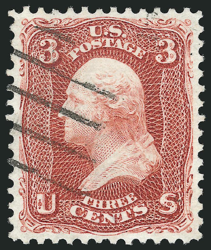 US Stamps Price Scott Catalogue 104 - 3c 1875 Washington Without Grill. Robert Siegel Auction Galleries, Dec 2012, Sale 1037, Lot 1637
