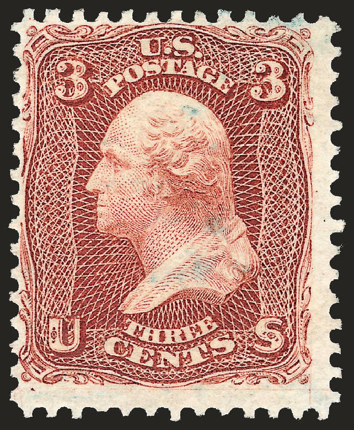 US Stamps Values Scott Catalogue #104 - 3c 1875 Washington Without Grill. Robert Siegel Auction Galleries, Sep 2008, Sale 962, Lot 2367