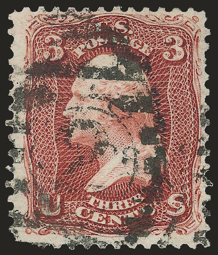 US Stamp Prices Scott 104: 3c 1875 Washington Without Grill. Robert Siegel Auction Galleries, Dec 2009, Sale 982, Lot 5287