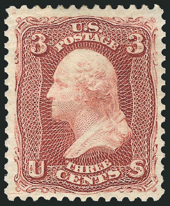 Values of US Stamp Scott Catalog #104 - 3c 1875 Washington Without Grill. Robert Siegel Auction Galleries, Jul 2013, Sale 1050, Lot 228