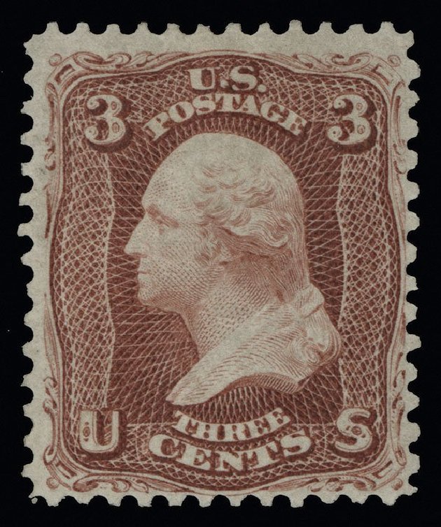 US Stamps Price Scott Catalog # 104: 1875 3c Washington Without Grill. Spink Shreves Galleries, Aug 2013, Sale 144, Lot 149