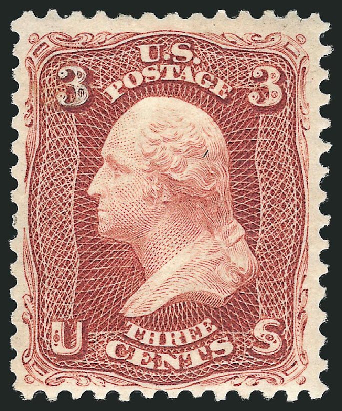 Prices of US Stamps Scott Catalogue # 104: 1875 3c Washington Without Grill. Robert Siegel Auction Galleries, Mar 2013, Sale 1040, Lot 1350