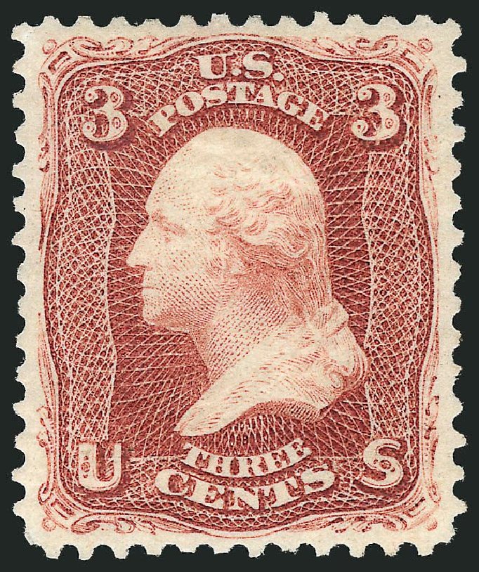 Price of US Stamps Scott #104 - 1875 3c Washington Without Grill. Robert Siegel Auction Galleries, May 2013, Sale 1044, Lot 90