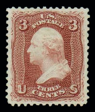 Values of US Stamp Scott #104: 3c 1875 Washington Without Grill. Matthew Bennett International, Oct 2007, Sale 322, Lot 2031