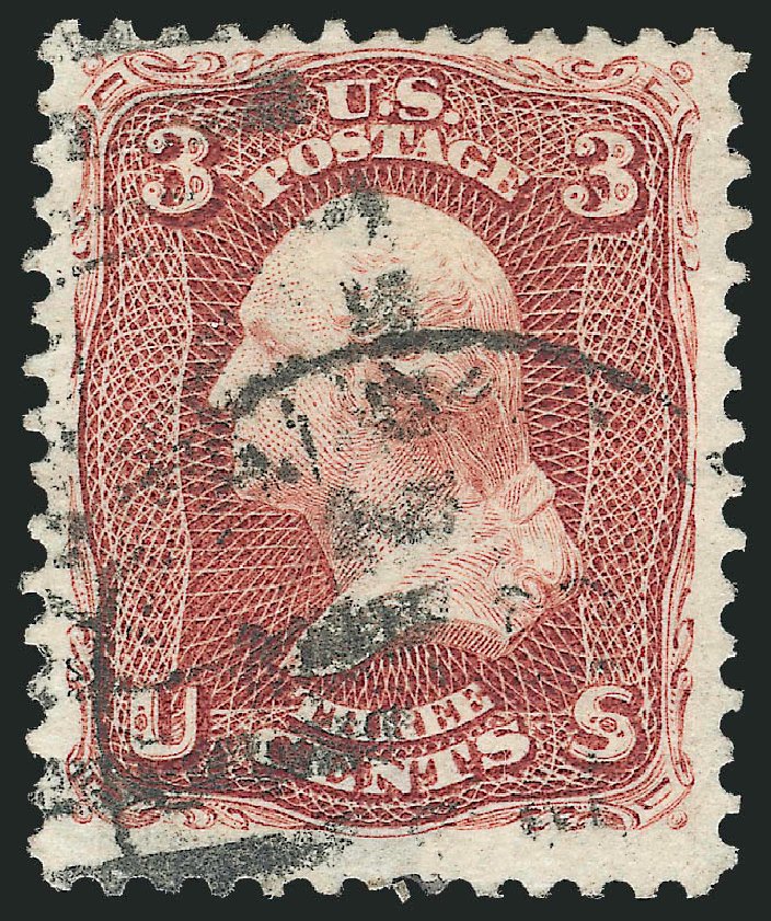 Values of US Stamps Scott Catalog #104: 1875 3c Washington Without Grill. Robert Siegel Auction Galleries, Jun 2012, Sale 1024, Lot 172