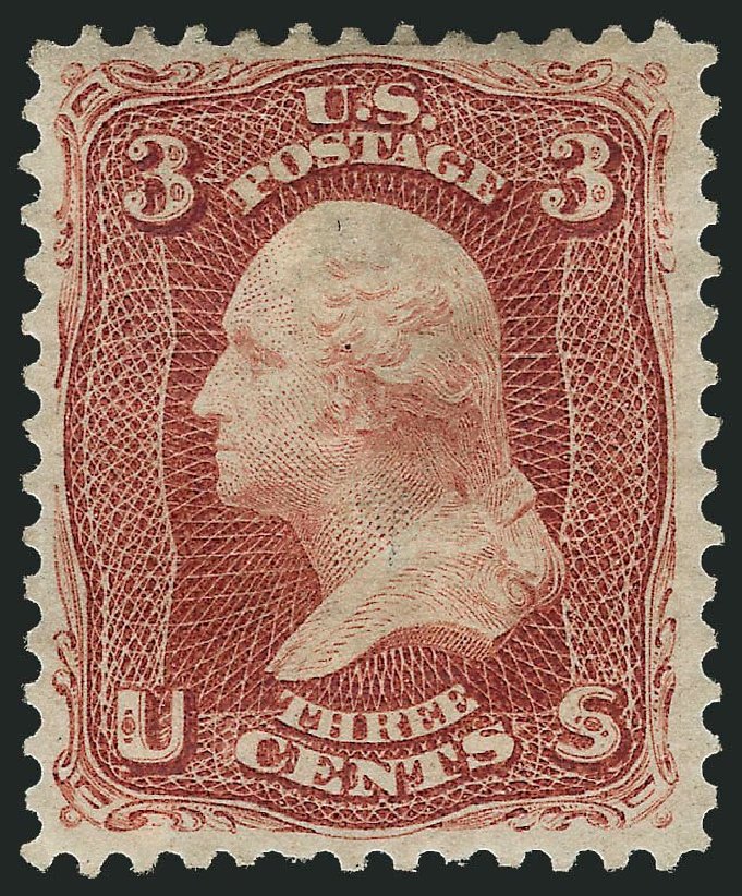 US Stamp Prices Scott Catalogue #104: 3c 1875 Washington Without Grill. Robert Siegel Auction Galleries, Nov 2013, Sale 1061, Lot 3523